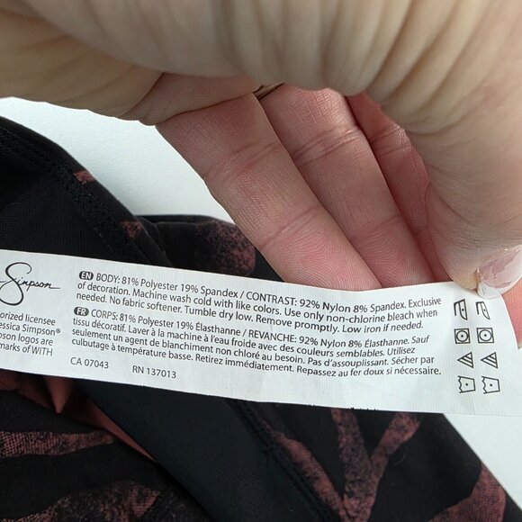 Jessica Simpson Women's Tummy Control Bermuda Short Small Black Mystic Zebra - Picture 7 of 14